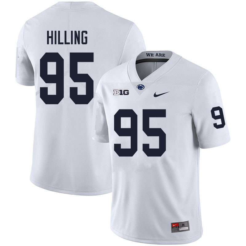 Men #95 Vlad Hilling Penn State Nittany Lions College Football Jerseys Sale-White